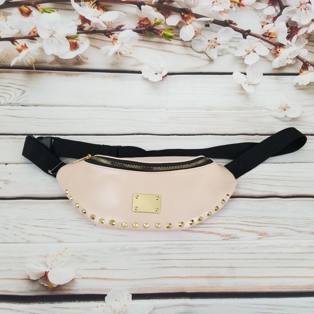 Blush pink vegan leather fanny pack